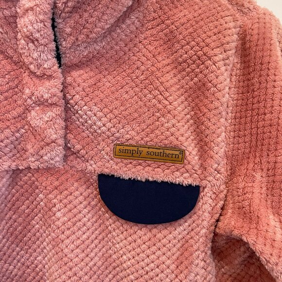 Simply Southern Youth Fleece Pull Over Rose Pink Size Youth Medium Girls 8 - Picture 2 of 8